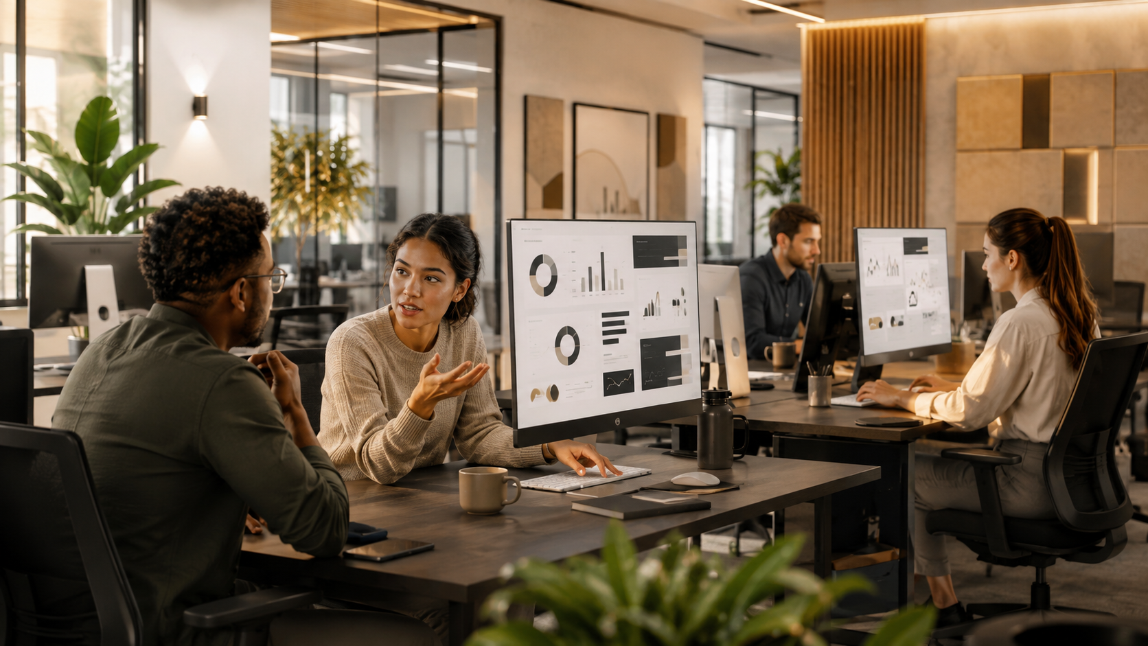 Agency team reviewing client analytics